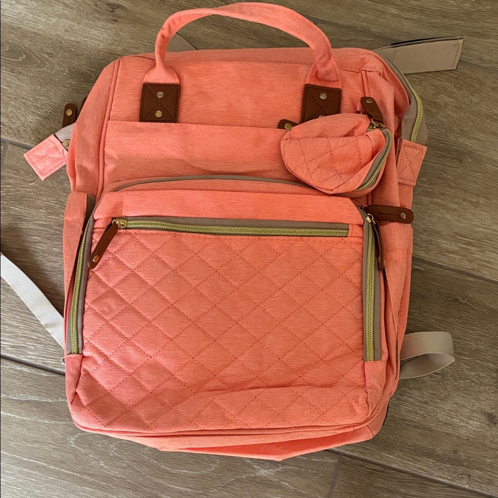 Quilted Coral Women's Diaper bag Backpack Tote - Versatile Everyday Bag